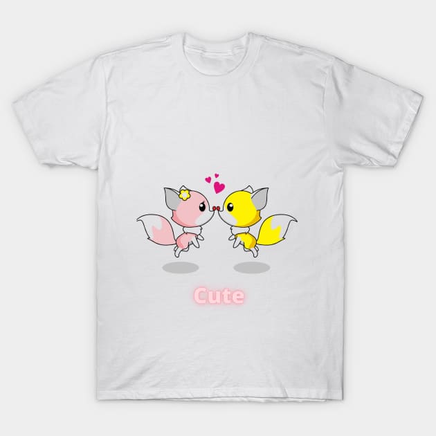 Cute love T-Shirt by Gnanadev